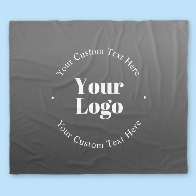 Your Business Logo or Design & Editable Text Fleece Blanket (Creator Uploaded)