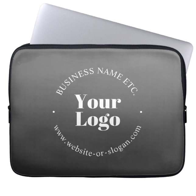 Your Business Logo or Design & Editable Text Laptop Sleeve (Front)
