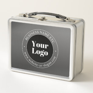 Your Business Logo or Design & Editable Text Metal Lunch Box
