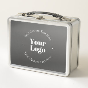 Your Business Logo or Design & Editable Text Metal Lunch Box