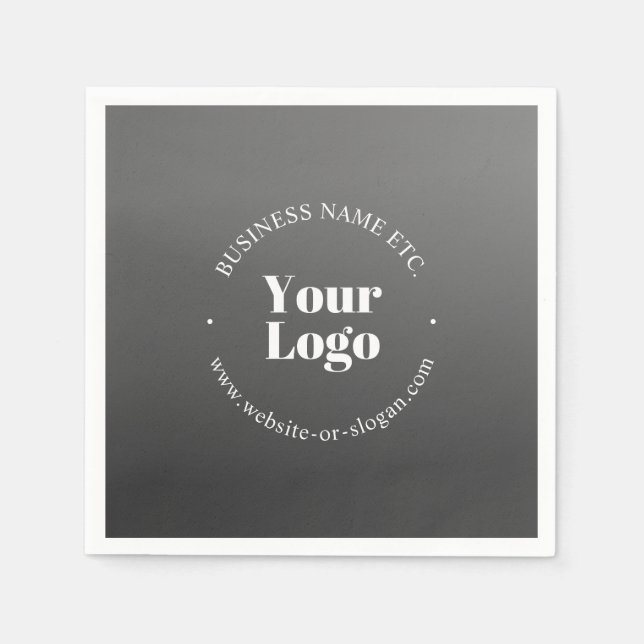 Your Business Logo or Design & Editable Text Napkin (Front)
