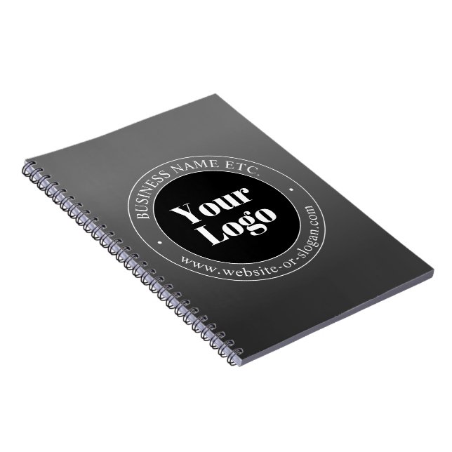 Your Business Logo or Design & Editable Text Notebook (Right Side)