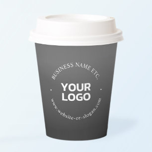 Your Business Logo or Design & Editable Text Paper Cups