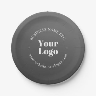Your Business Logo or Design & Editable Text Paper Plate