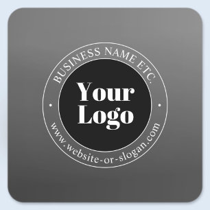 Your Business Logo or Design & Editable Text Square Sticker