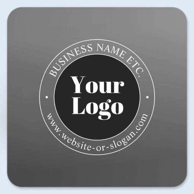 Your Business Logo or Design & Editable Text Square Sticker (Creator Uploaded)
