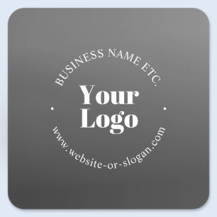 Your Business Logo or Design & Editable Text Square Sticker