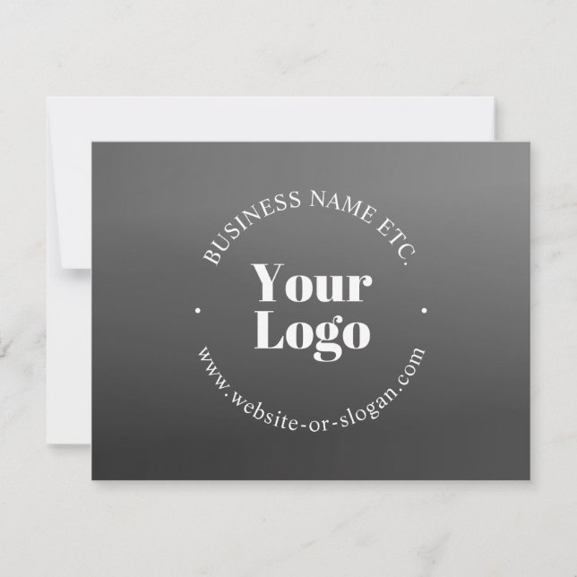 Your Business Logo or Design & Editable Text Thank You Card (Front)