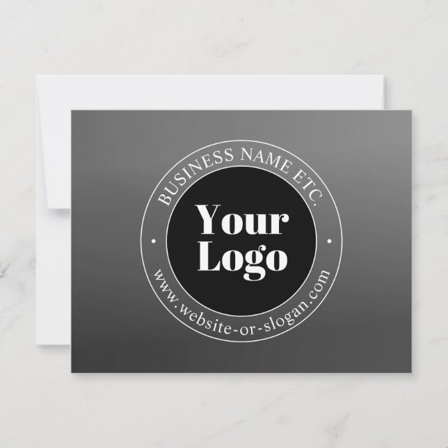 Your Business Logo or Design & Editable Text Thank You Card (Front)