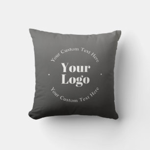 Your Business Logo or Design & Editable Text Throw Pillow