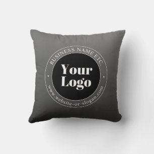 Your Business Logo or Design & Editable Text Throw Pillow