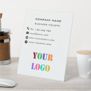 Your Business Logo Pedestal Sign with Contact Info