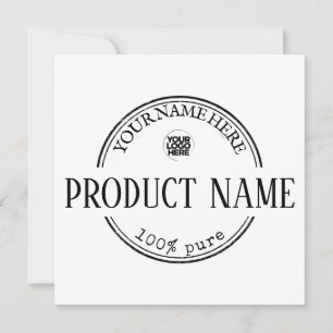 Your Business Logo Personalized Black and White Invitation