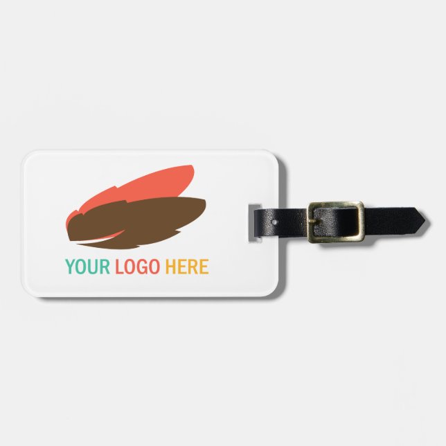 Your business logo personalized company luggage luggage tag (Front Horizontal)