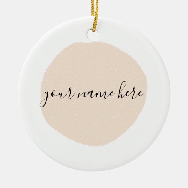 Your Business Logo Pink Brushstroke Ceramic Ornament (Front)