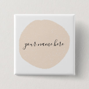 Your Business Logo Pink Brushstroke Classic Round  2 Inch Square Button