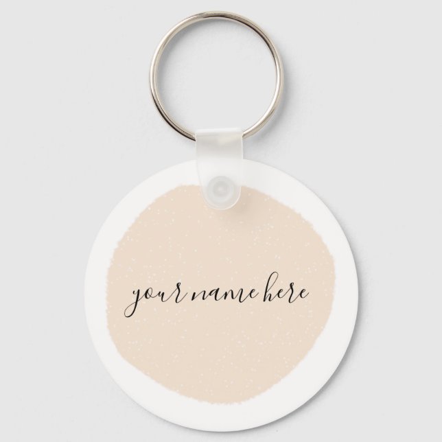 Your Business Logo Pink Brushstroke Classic Round  Keychain (Front)