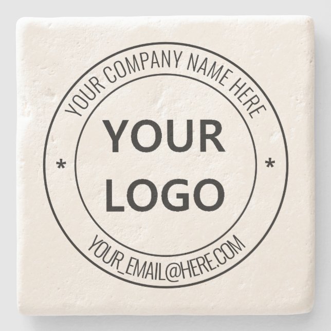 Your Business Logo Promotion Personalized Stamp Stone Coaster (Front)