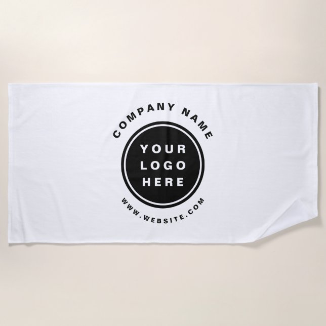 Your Business Logo Promotional Business Company Beach Towel (Front)