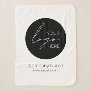 Your Business Logo Promotional Business Company Sherpa Blanket