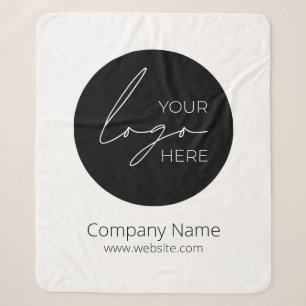 Your Business Logo Promotional Business Company Sherpa Blanket