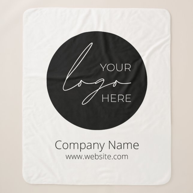 Your Business Logo Promotional Business Company Sherpa Blanket (Front)