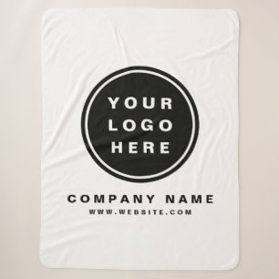 Your Business Logo Promotional Business Company Sherpa Blanket