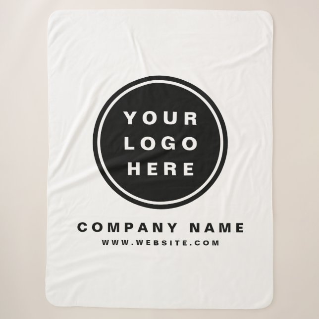 Your Business Logo Promotional Business Company Sherpa Blanket (Front)