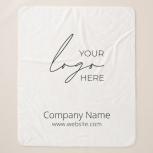 Your Business Logo Promotional Business Company Sherpa Blanket