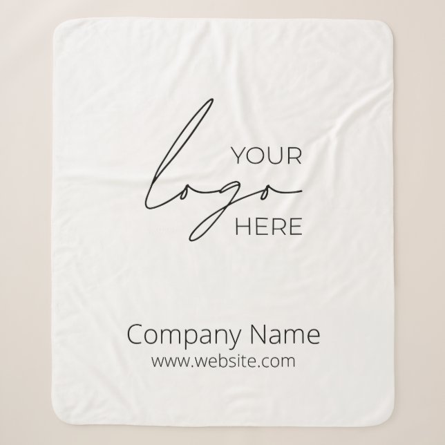 Your Business Logo Promotional Business Company Sherpa Blanket (Front)