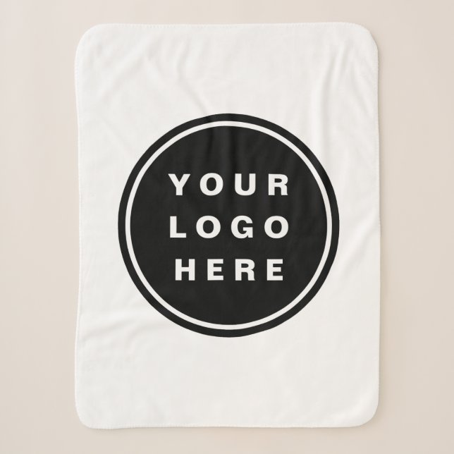 Your Business Logo Promotional Business Company Sherpa Blanket (Front)