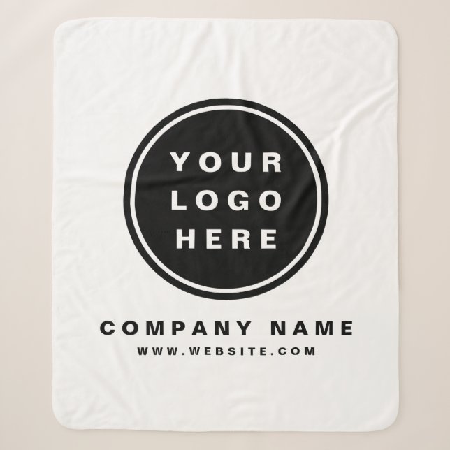 Your Business Logo Promotional Business Company Sherpa Blanket (Front)