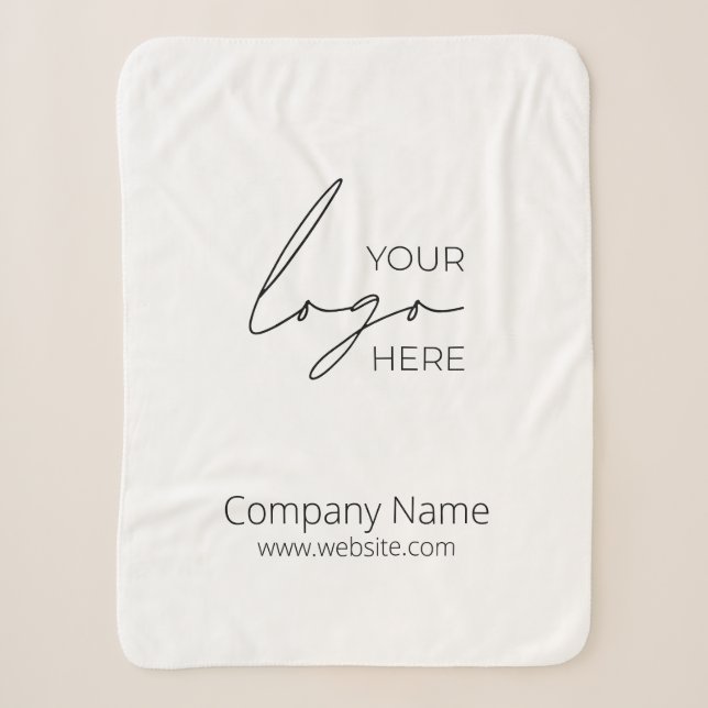 Your Business Logo Promotional Business Company Sherpa Blanket (Front)