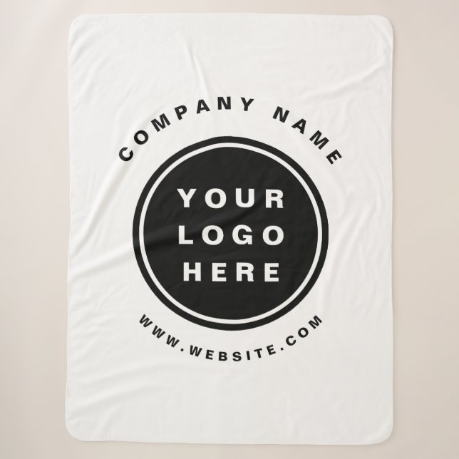 Your Business Logo Promotional Business Company Sherpa Blanket (Front)
