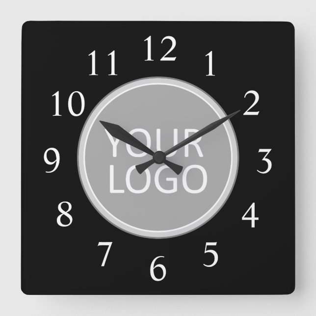 Your Business Logo Promotional Business Company Square Wall Clock (Front)