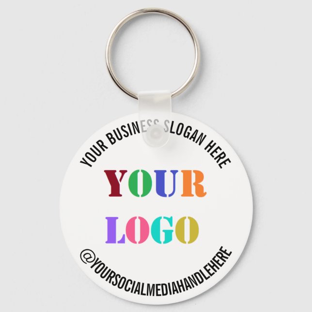 Your Business Logo Promotional Social Media Handle Keychain (Front)