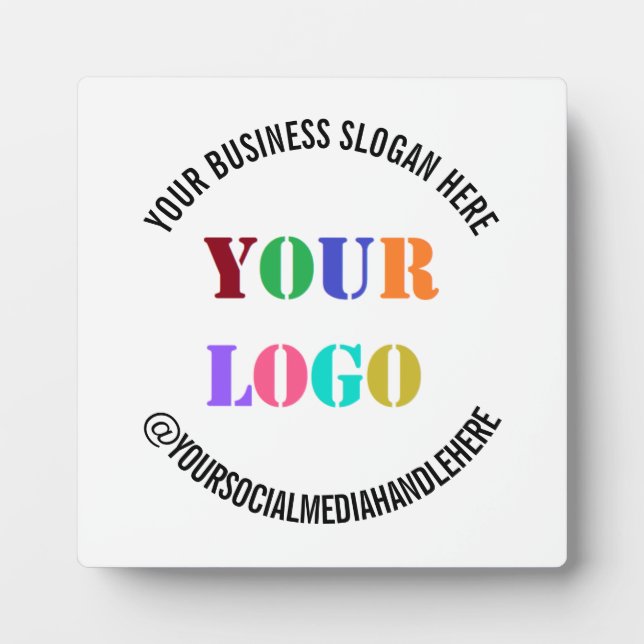 Your Business Logo Promotional Social Media Name  Plaque (Front)