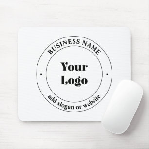 Your Business Logo & Promotional Text   White Mouse Pad