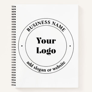 Your Business Logo & Promotional Text   White Notebook