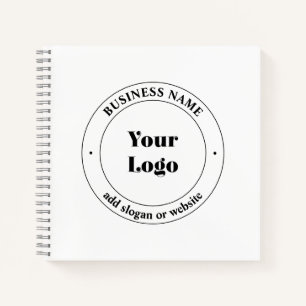 Your Business Logo & Promotional Text   White Notebook