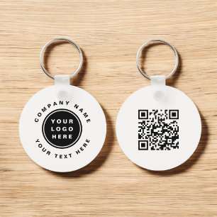 Your Business Logo QR Code Business Company Keychain