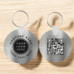 Your Business Logo QR Code Business Silver Keychain<br><div class="desc">Your Business Logo Here Keychain that can be used as a Promotional Business Marketing tool for a Company Office or Corporation. Please contact the designer for matching items.</div>