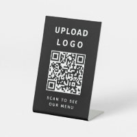 Your Business Logo QR Code Contactless Menu Black