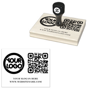Your Business Logo Qr Code Custom Rubber Stamp