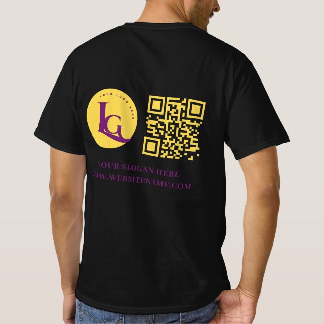 Your Business Logo Qr Code Custom T-Shirt (Back)