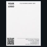 Your Business Logo QR Code Name Address Letterhead<br><div class="desc">Custom Colours and Font - Your Business Office Letterhead with Logo and QR Code - URL Info - Add Your Logo - Image / QR Code - URL / Business Name - Company / Address - Contact Information - Resize and move or remove and add elements / image with Customization...</div>