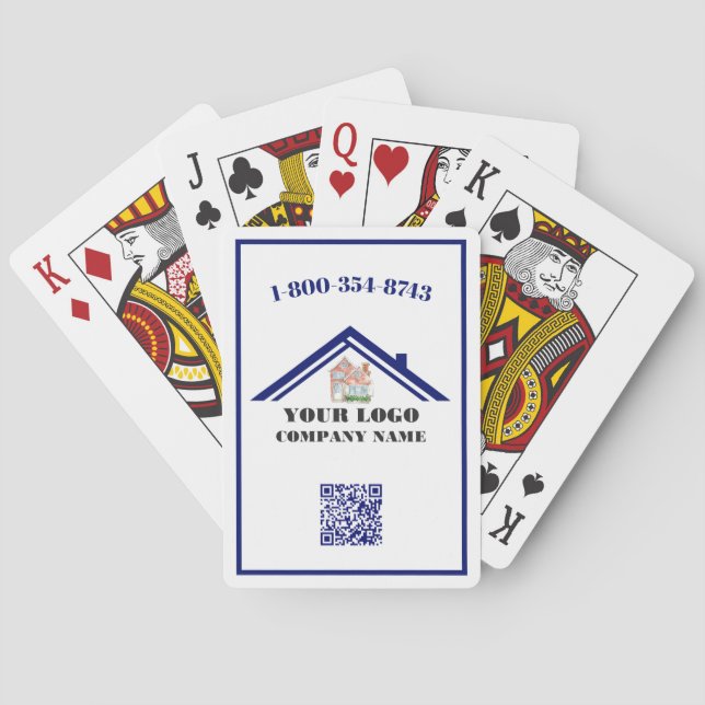Your Business Logo QR Code  Playing Cards (Back)