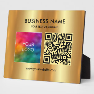 Your Business Logo QR Code Template Scannable Plaque
