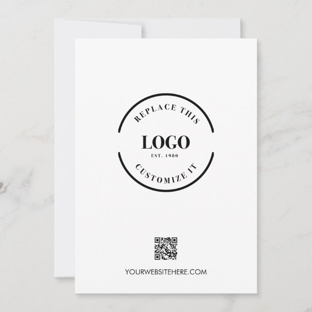 Your business logo QR code website promotional  Invitation (Front)