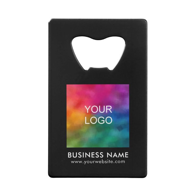 Your Business Logo QR Code Website Template Custom Credit Card Bottle Opener (Front)
